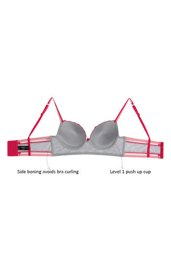 Buy Zivame Beautiful Basics Push Up Wired Low Coverage Bra-Lt Grey At ...